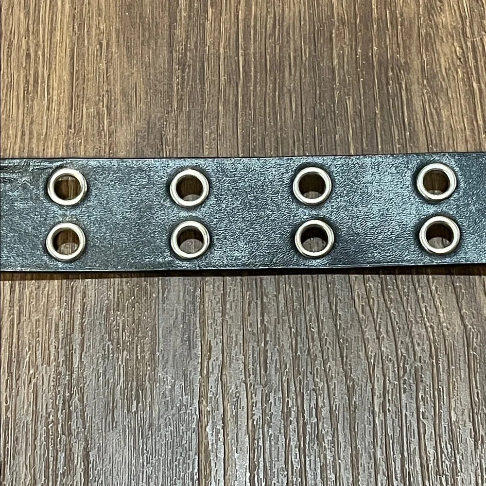 Black punk rock grommet belt 42.5” long Women’s/men’s no size grunge